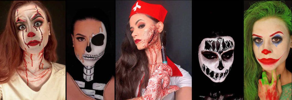 Maquiagem de caveira para halloween 